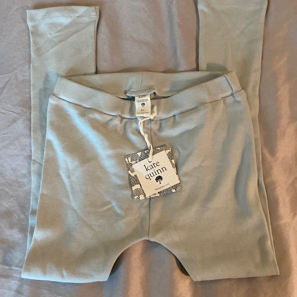 Kate Quinn organic cotton leggings, size 6, sea foam color, new with tags